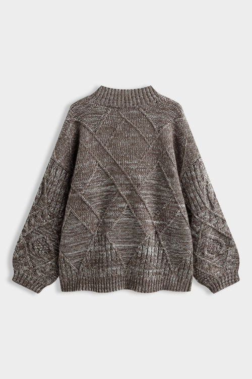 Oversized Zopfstrick Pullover