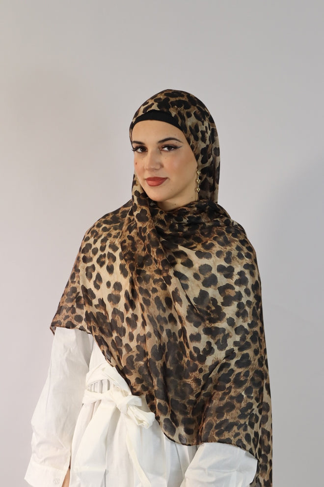 Printed Modal Hijab - Leopard