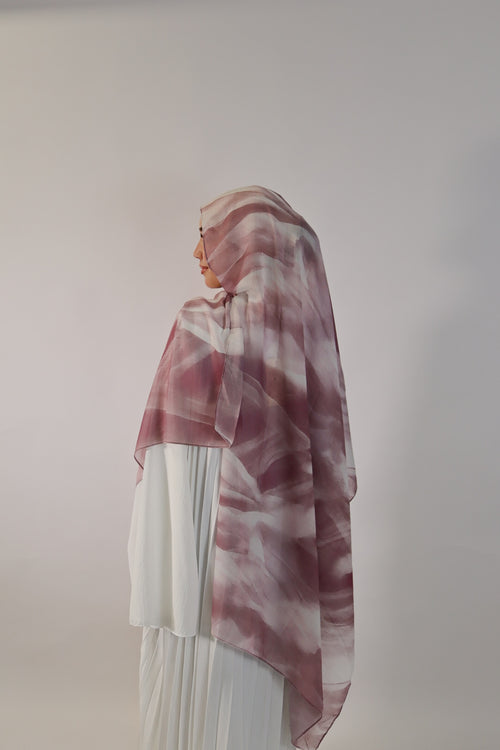 Printed Modal Hijab- Rose