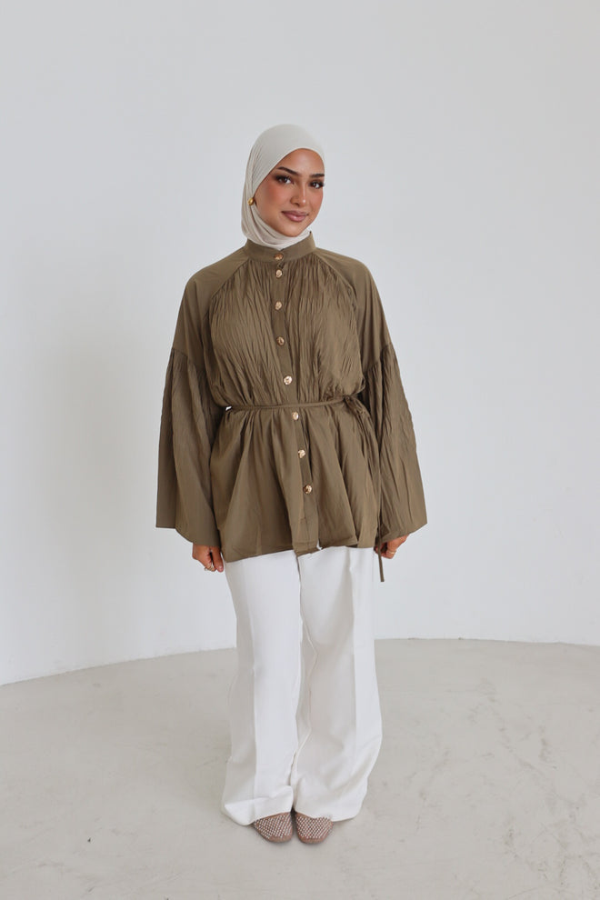 Plissee Bluse