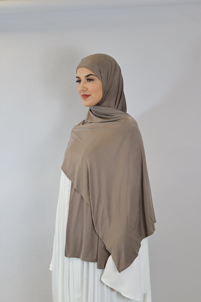 Liquid Jersey Hijab - Mocca