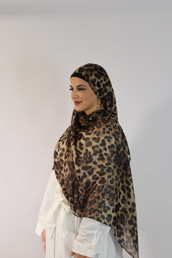 Printed Modal Hijab - Leopard