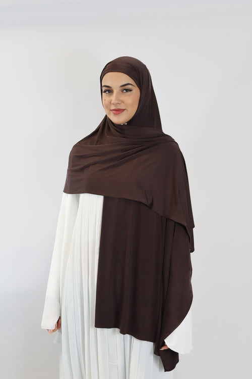 Liquid Jersey Hijab - Brown