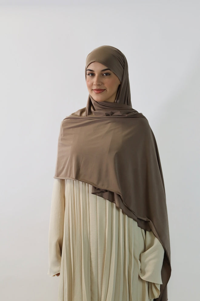 Premium Jersey mit Integriertem Bonnet - Mocca