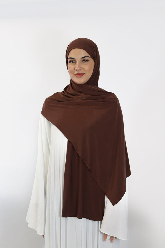 Liquid Jersey Hijab - Brown Suggar