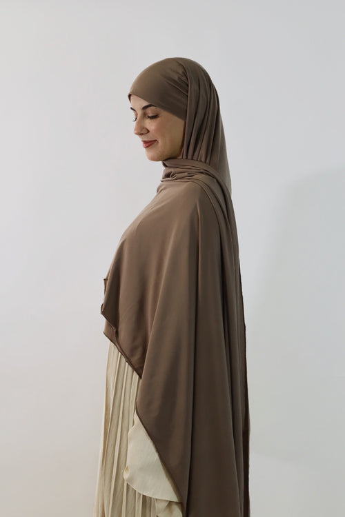 Premium Jersey mit Integriertem Bonnet - Mocca