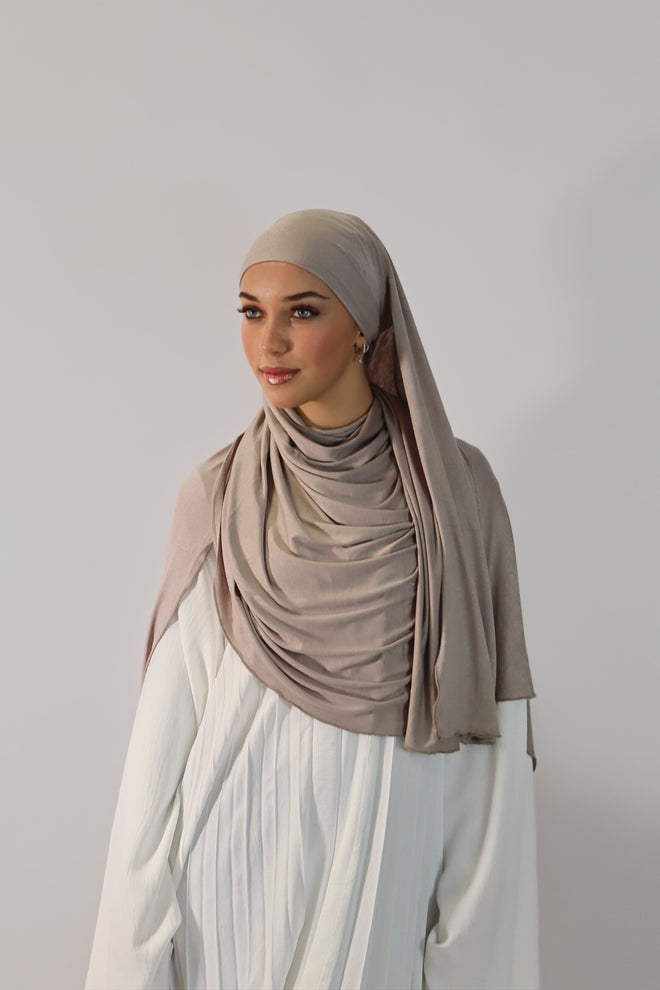 Jersey mit Integriertem Bonnet - Taupe