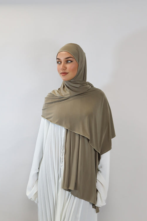 Liquid Jersey Hijab - Olive