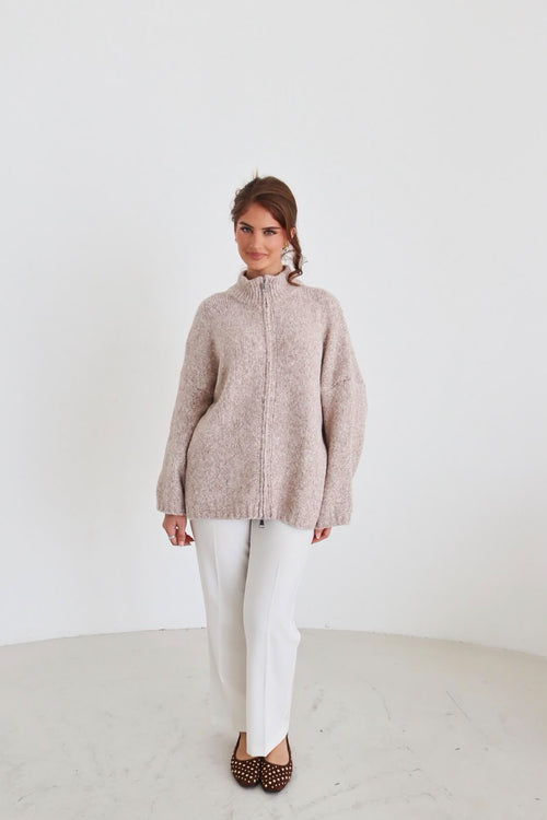 Knit Zip Cardigan