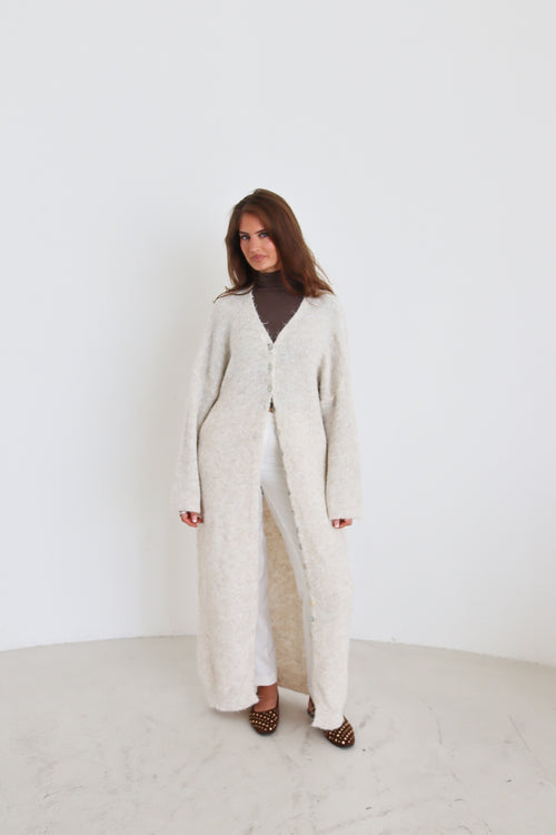 Langer Strickcardigan mit Knopfleiste