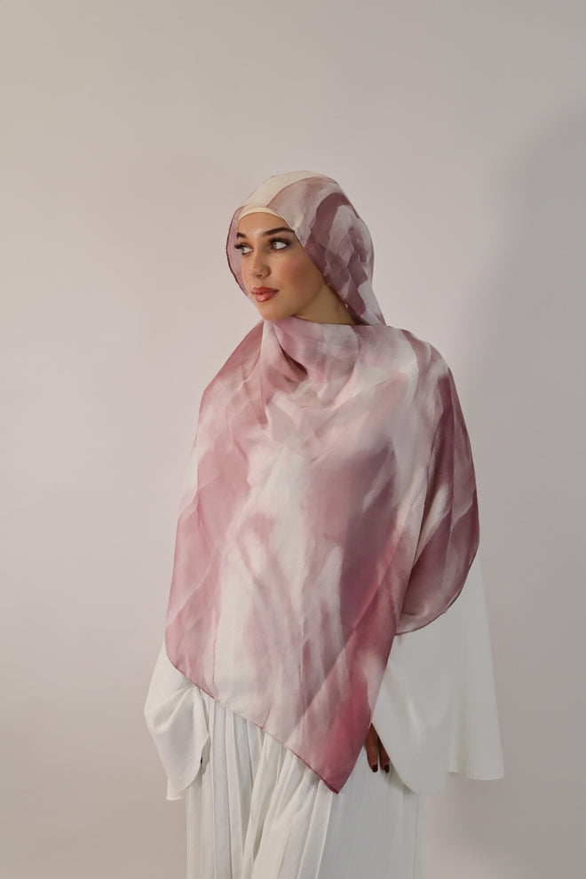 Printed Modal Hijab- Rose