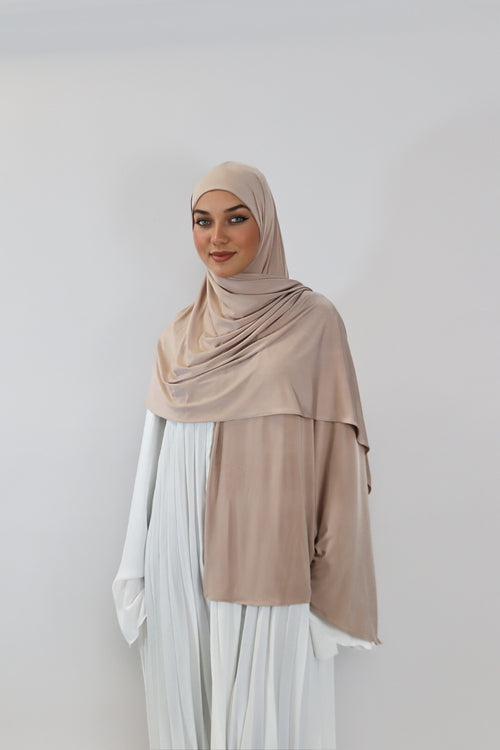 Liquid Jersey Hijab - Latte