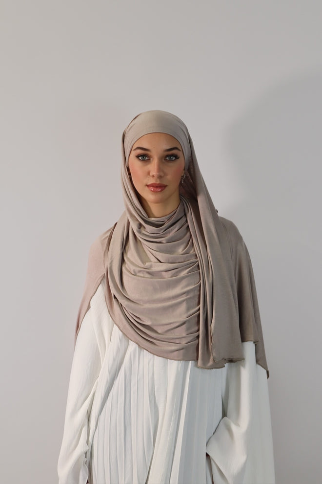 Jersey mit Integriertem Bonnet - Taupe