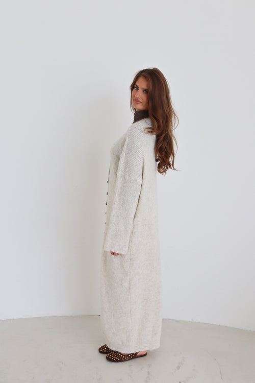 Langer Strickcardigan mit Knopfleiste