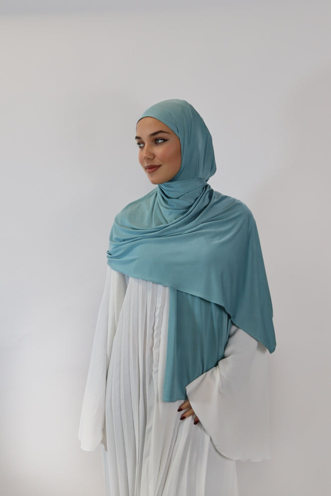 Liquid Jersey Hijab - Blue