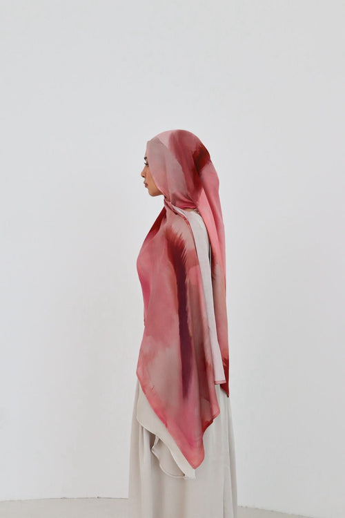Printed Modal Hijab - Rose