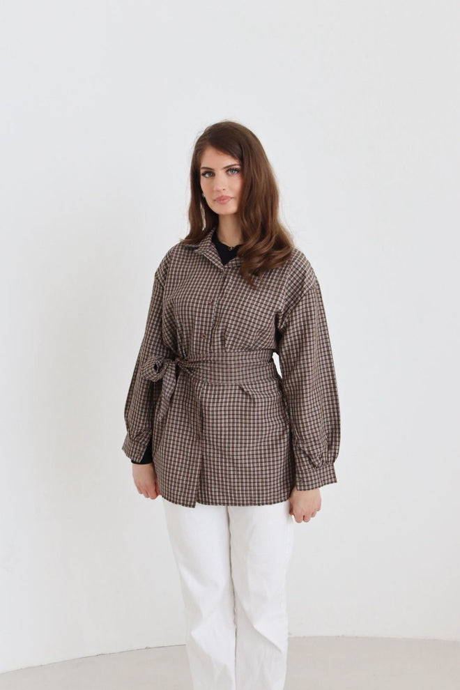 Bindehemd im Vichy-Karo