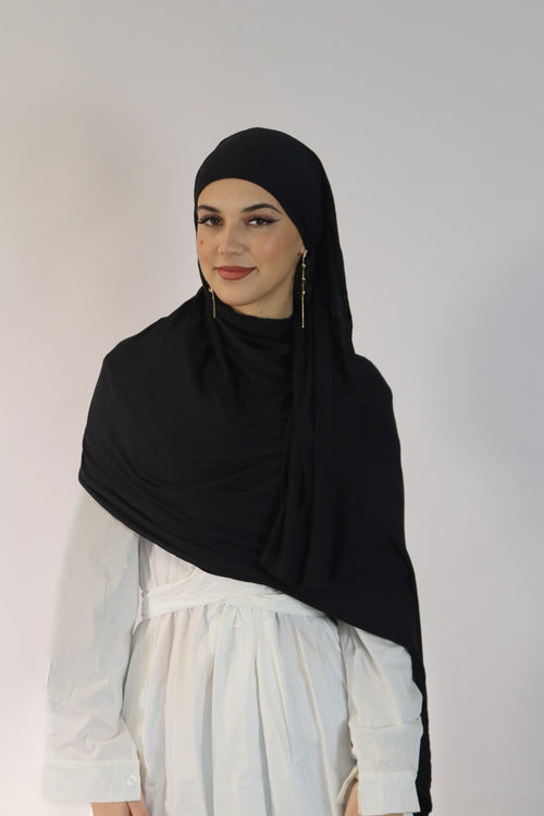 Jersey mit Integriertem Bonnet - Schwarz