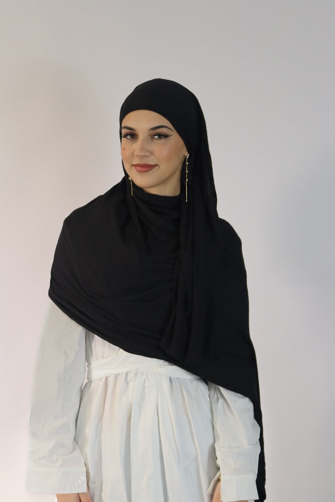 Jersey mit Integriertem Bonnet - Schwarz