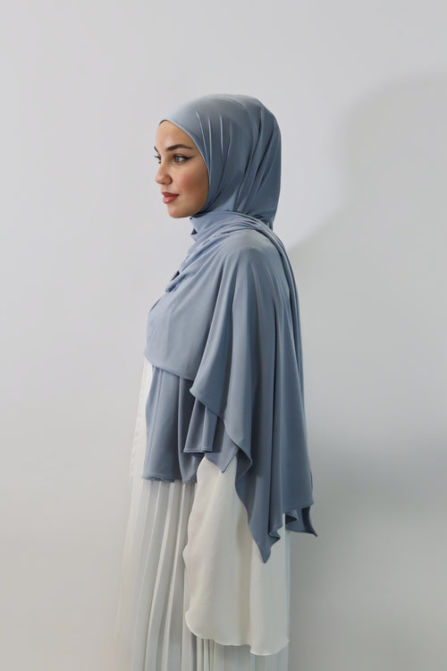 Liquid Jersey Hijab - Blue