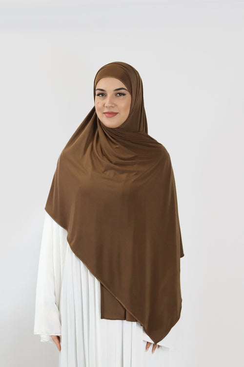 Liquid Jersey Hijab - Coffe Brown